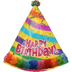 Giant Happy Birthday Party Hat with Streamers